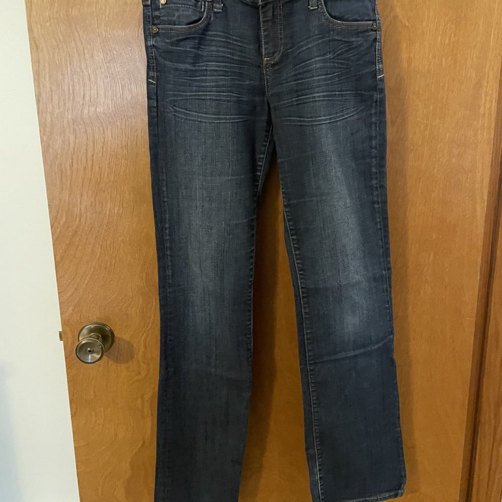 KUT From The Kloth-Rachel Bootcut-Blue Stretch Denim Flat Front-Womens Size 4 - Picture 2 of 7